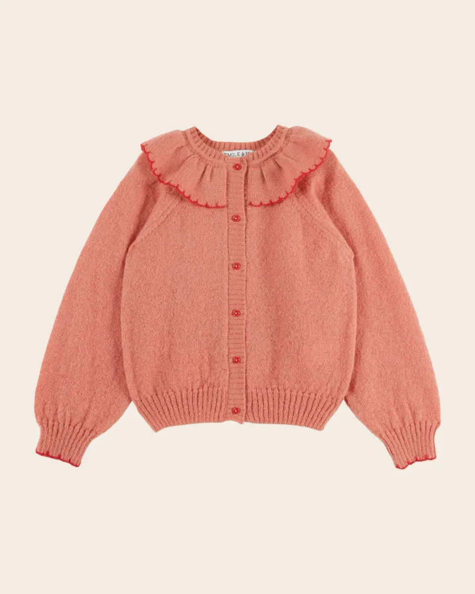 Emile et Ida Blush cardigan rosa mohairuld