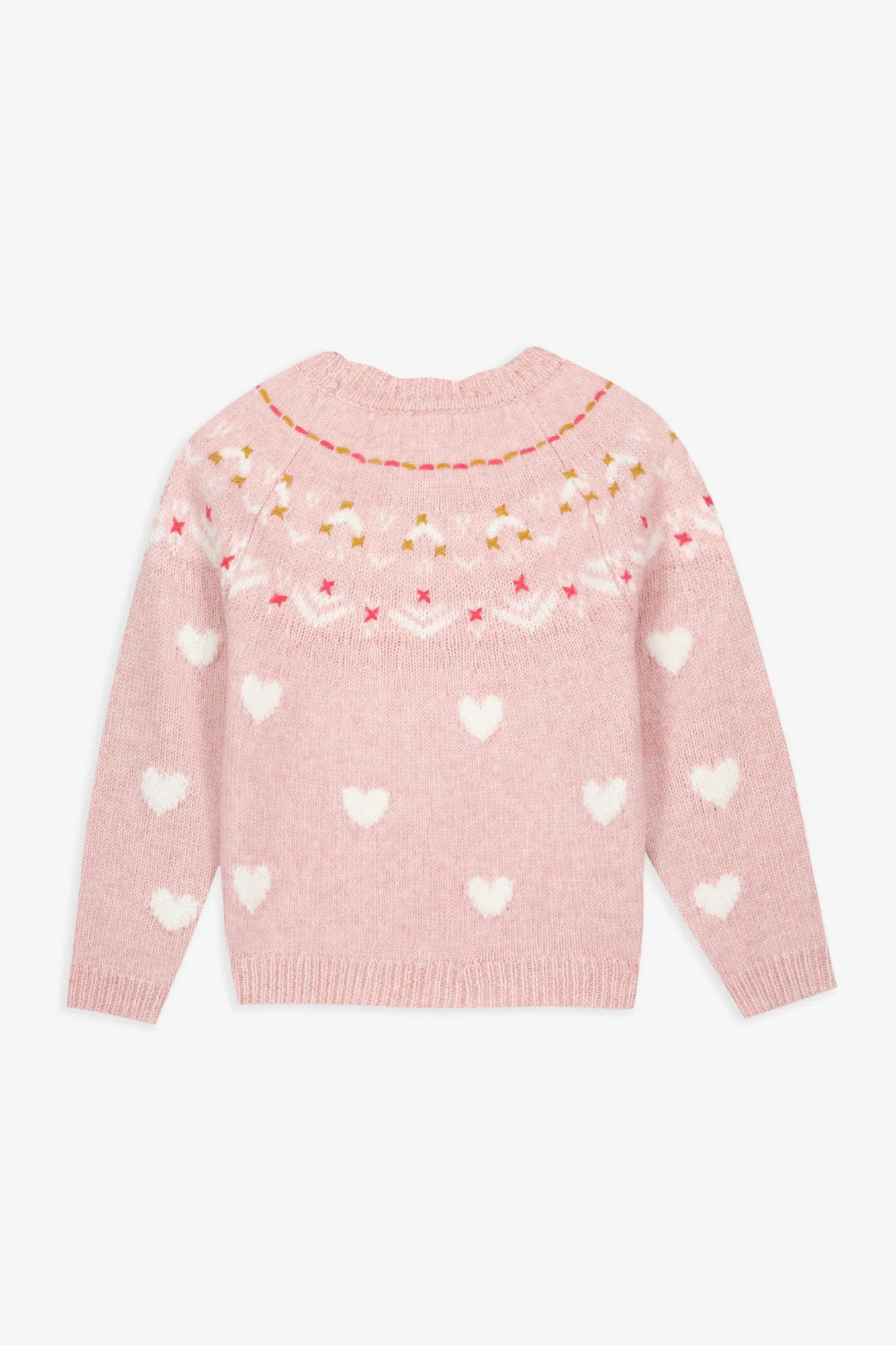 Bonton Elizabeth striktrøje pastel rose 2A jacquard