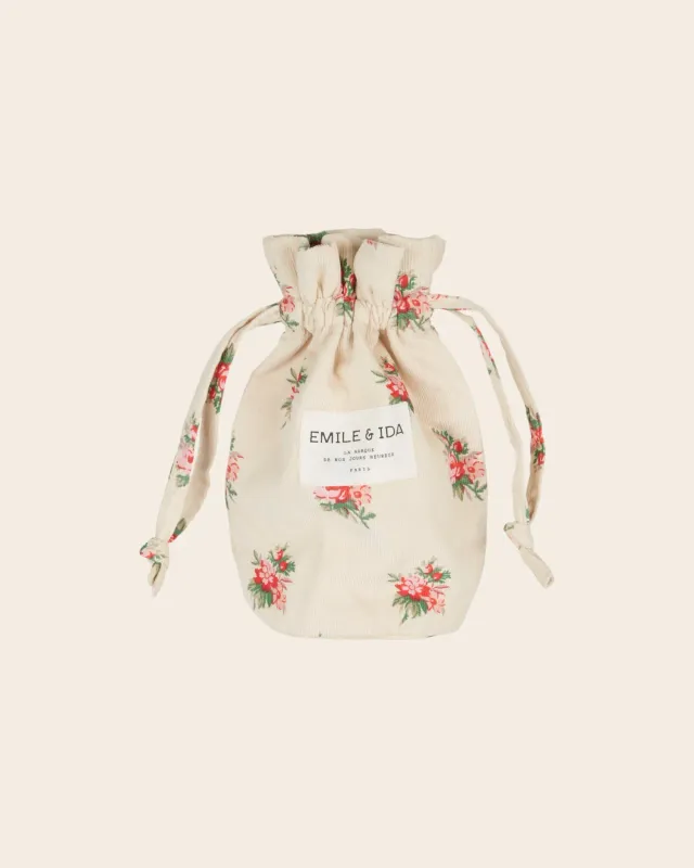 Emile et Ida Pochon velourpose beige blomstret 9x19 cm