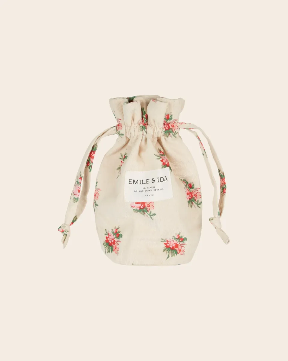 Emile et Ida Pochon velourpose beige blomstret 9x19 cm