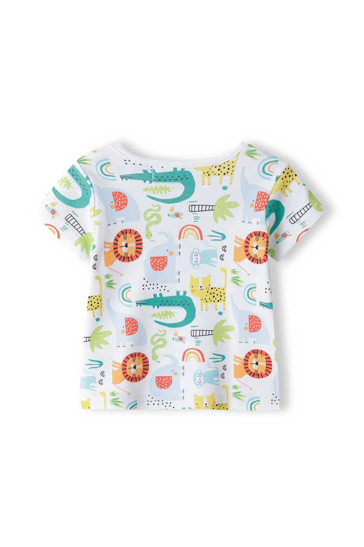 Minoti 38025 t-shirts 2-pak hvid dyreprint