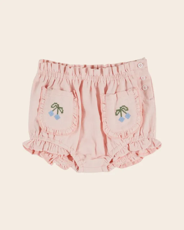 Emile et Ida Poches Brodees bloomer rosa økologisk bomuld