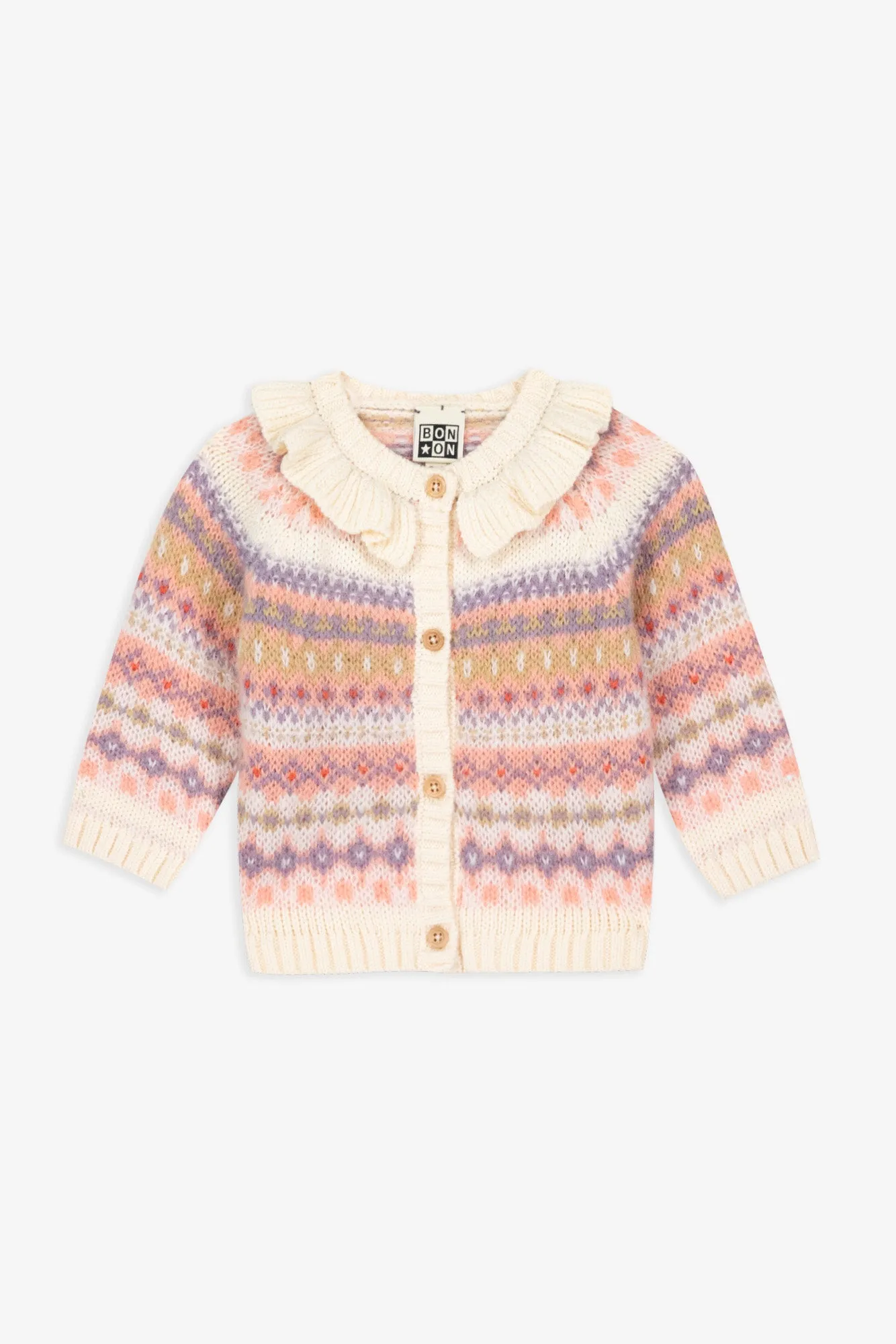 Bonton Papillon sæt milk jacquard uld