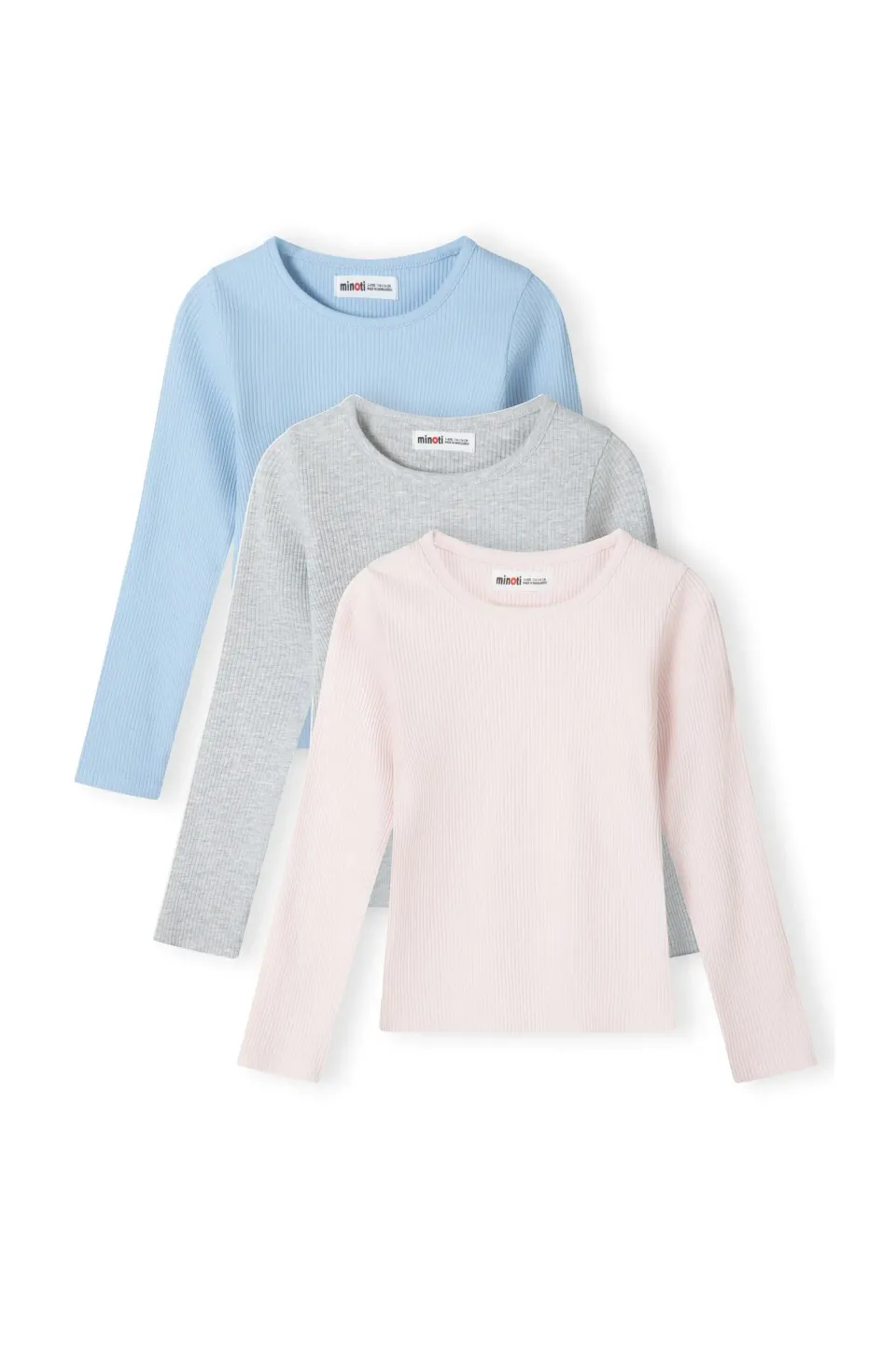 Minoti 45645 langaermet t-shirt piger 3-pak rib