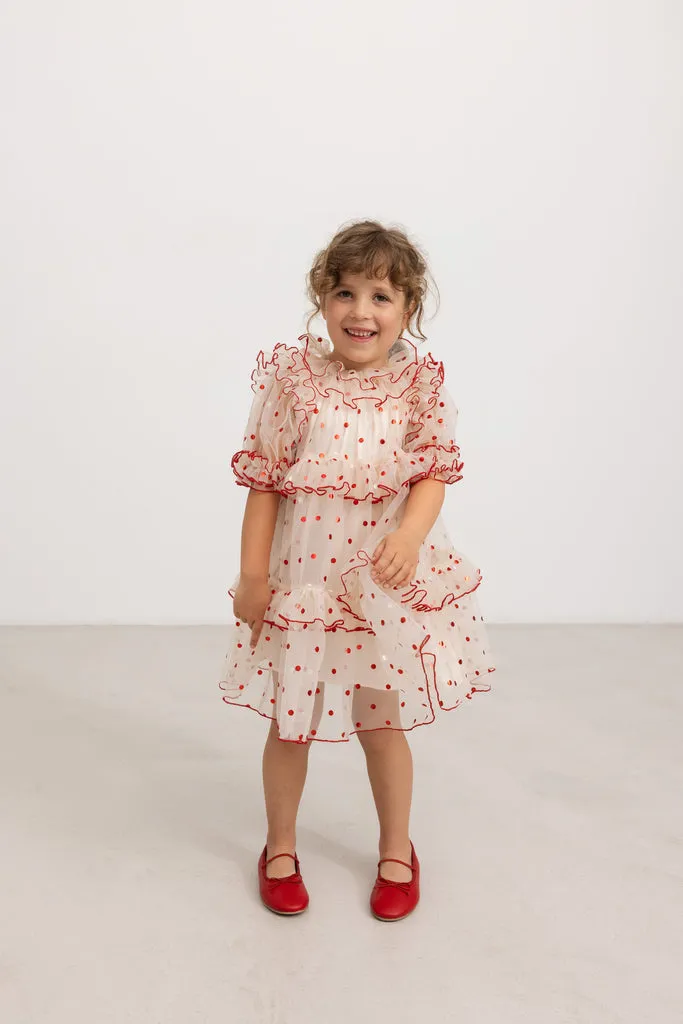 MarMar Dakira kjole Poppy Dots tyl rød