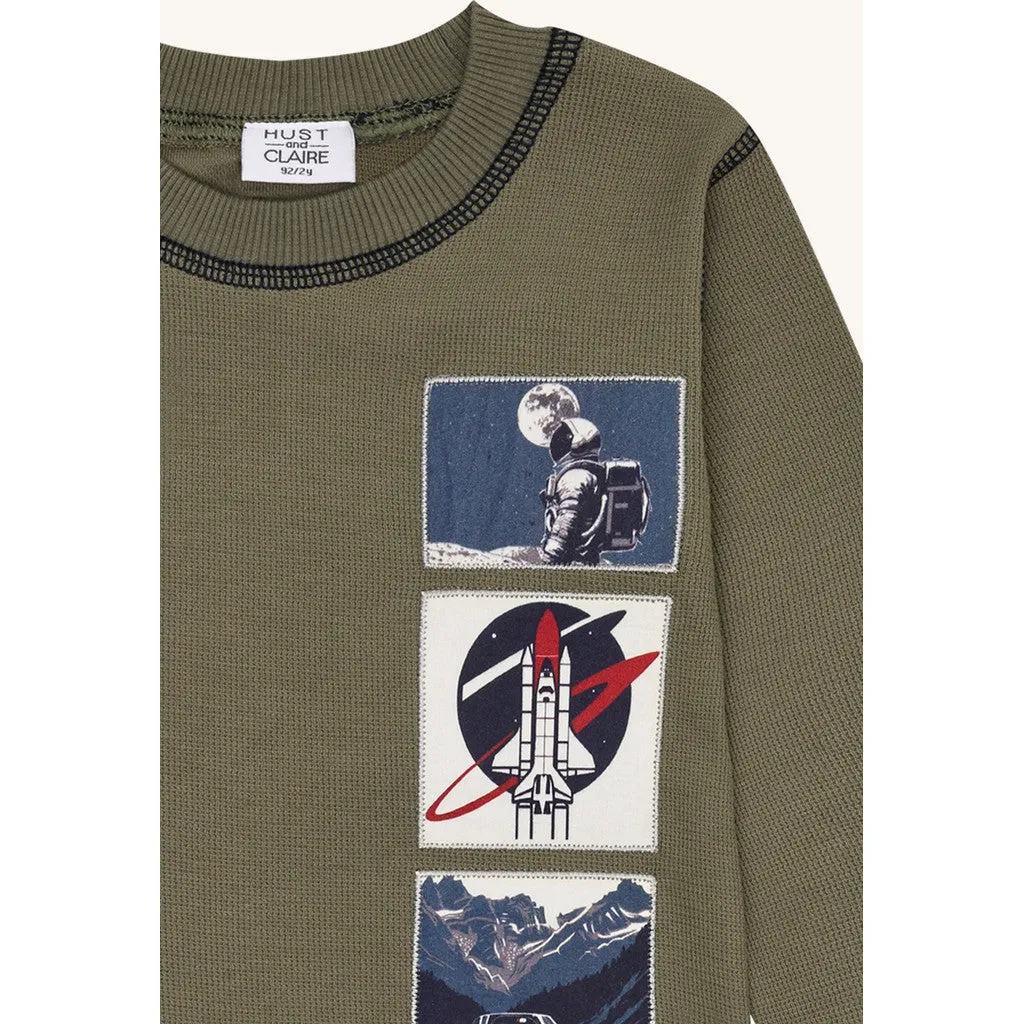 Hust & Claire Sune Space langærmet bluse Turtle øko