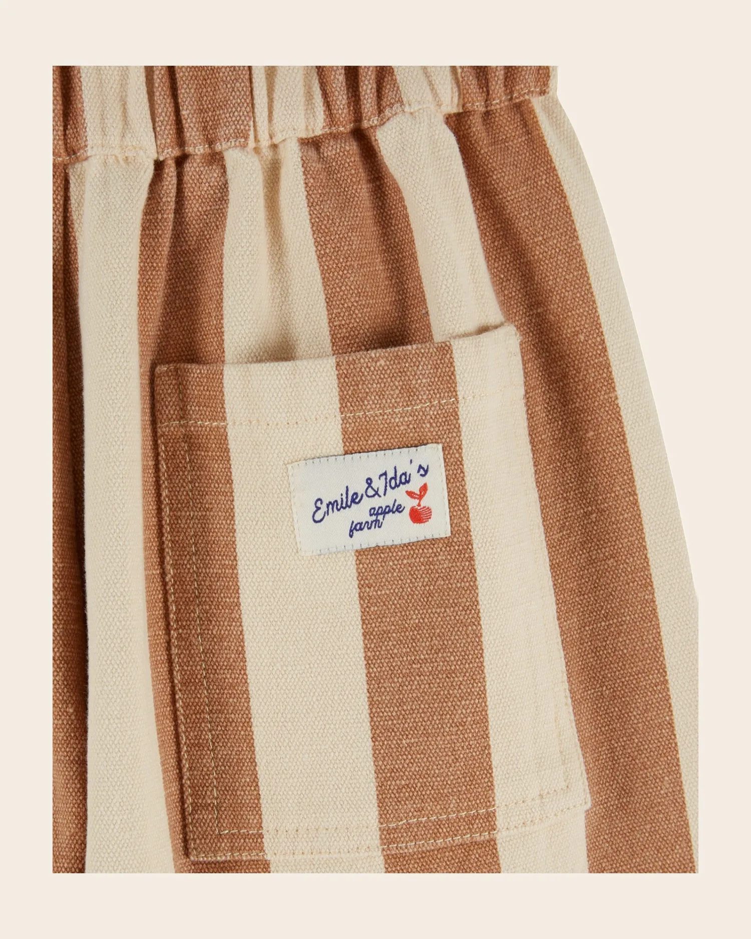 Emile et Ida Rayé bukser beige stribet bomuld