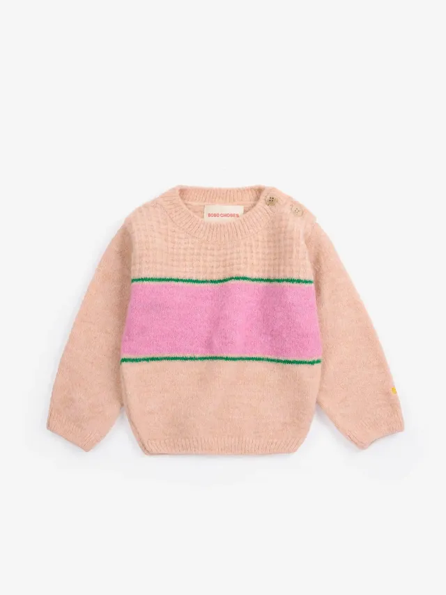 Bobo Choses BC Stripes Striktrøje Offwhite Baby