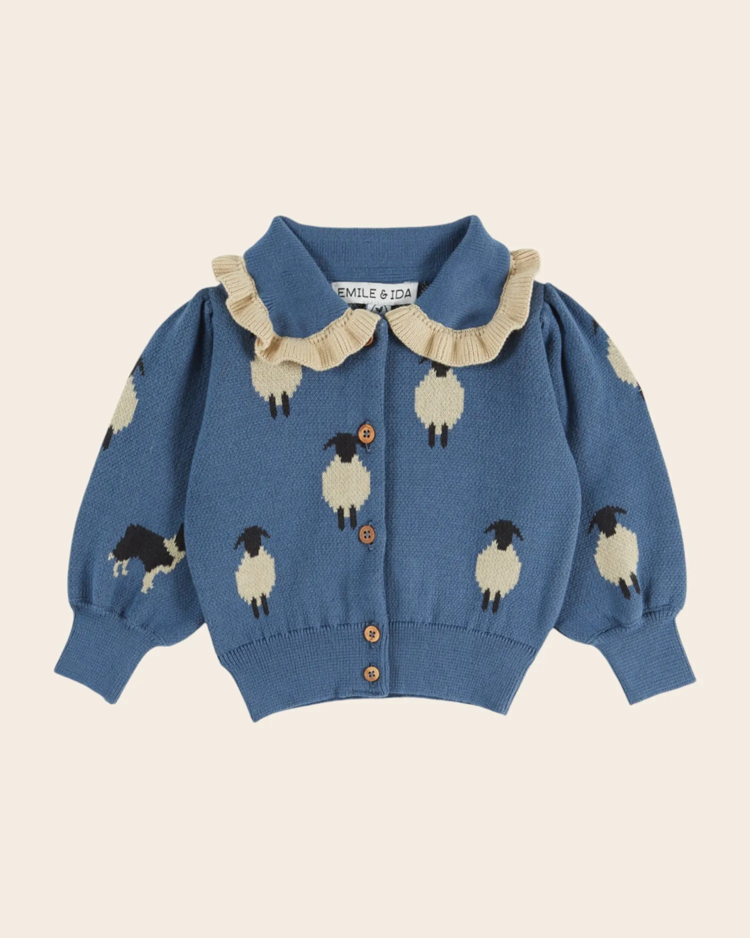 Emile et Ida Mouton cardigan blå økologisk