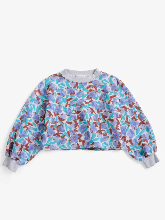 Bobo Choses Watercolor cropped sweatshirt lilla 6-7 år