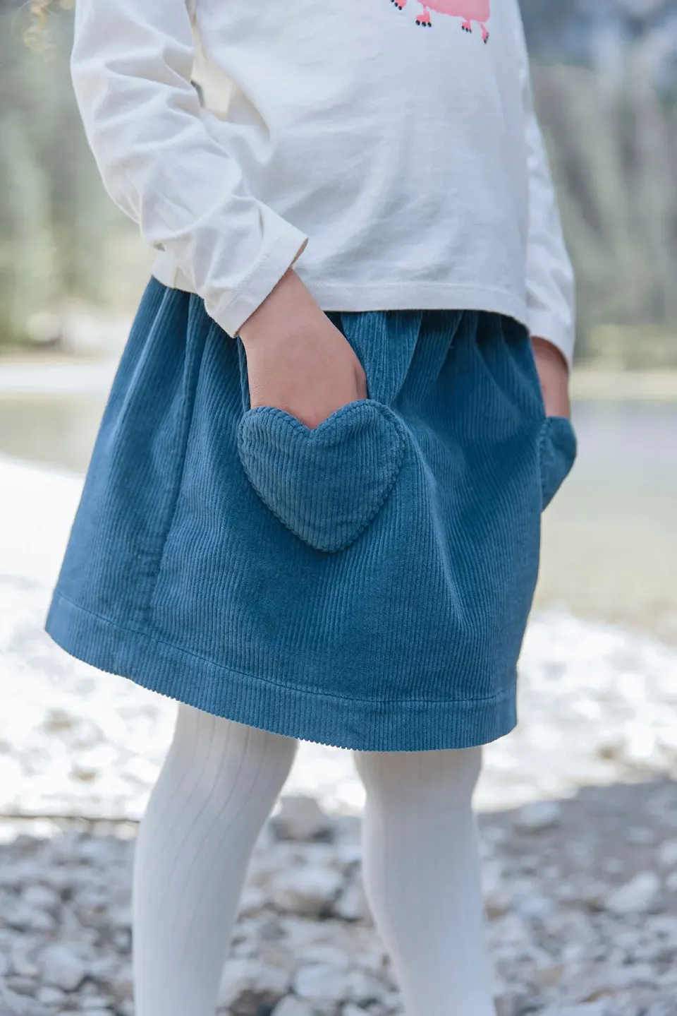 Bonton Douchka Blue Lake nederdel blå velour