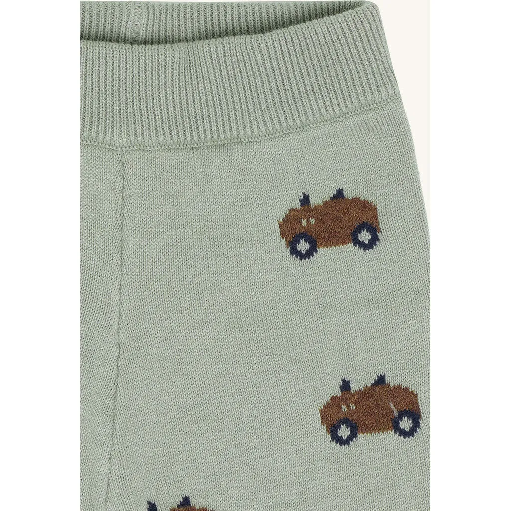 Hust & Claire Ger Jacquard bukser Forest Fog bomuld