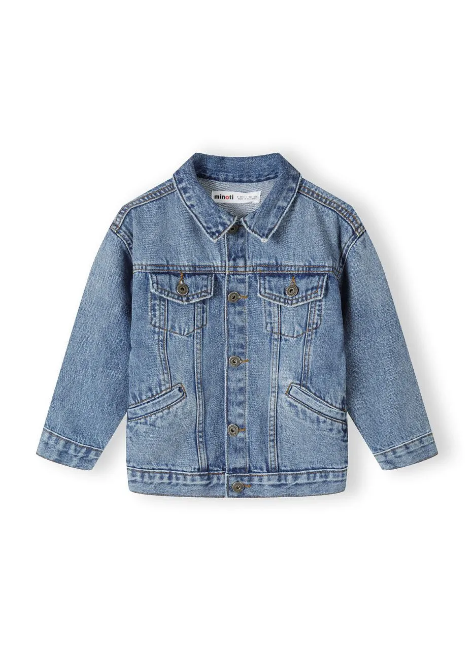 Minoti 42367 denimjakke blå til drenge bomuld