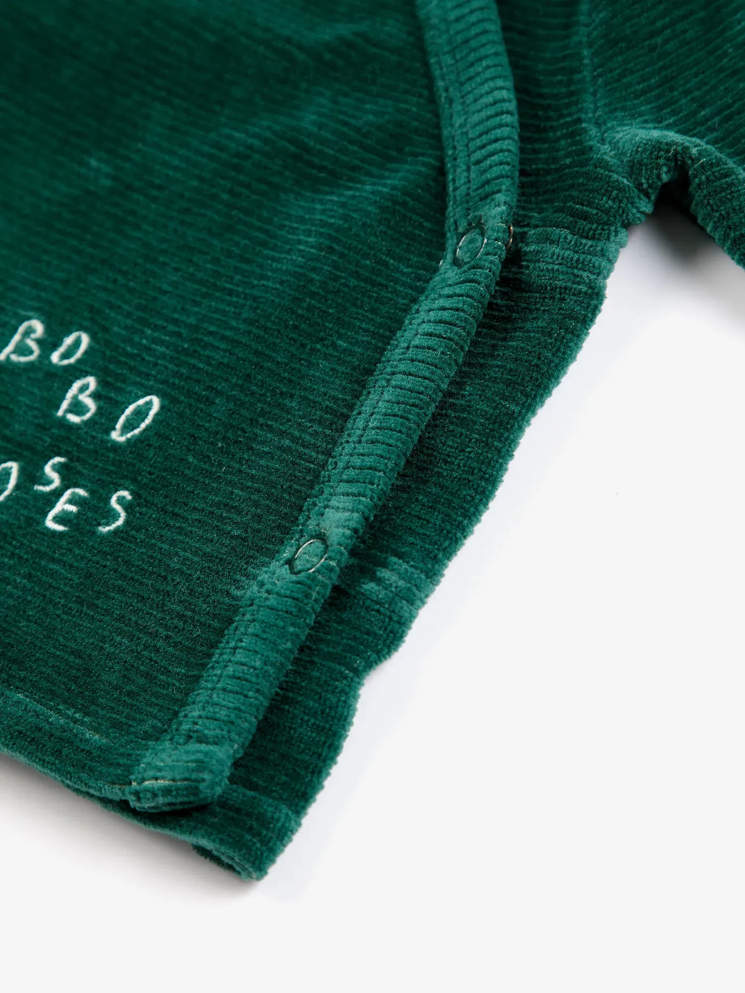 Bobo Choses All About Monsters crossed velvet t-shirt grøn 1M