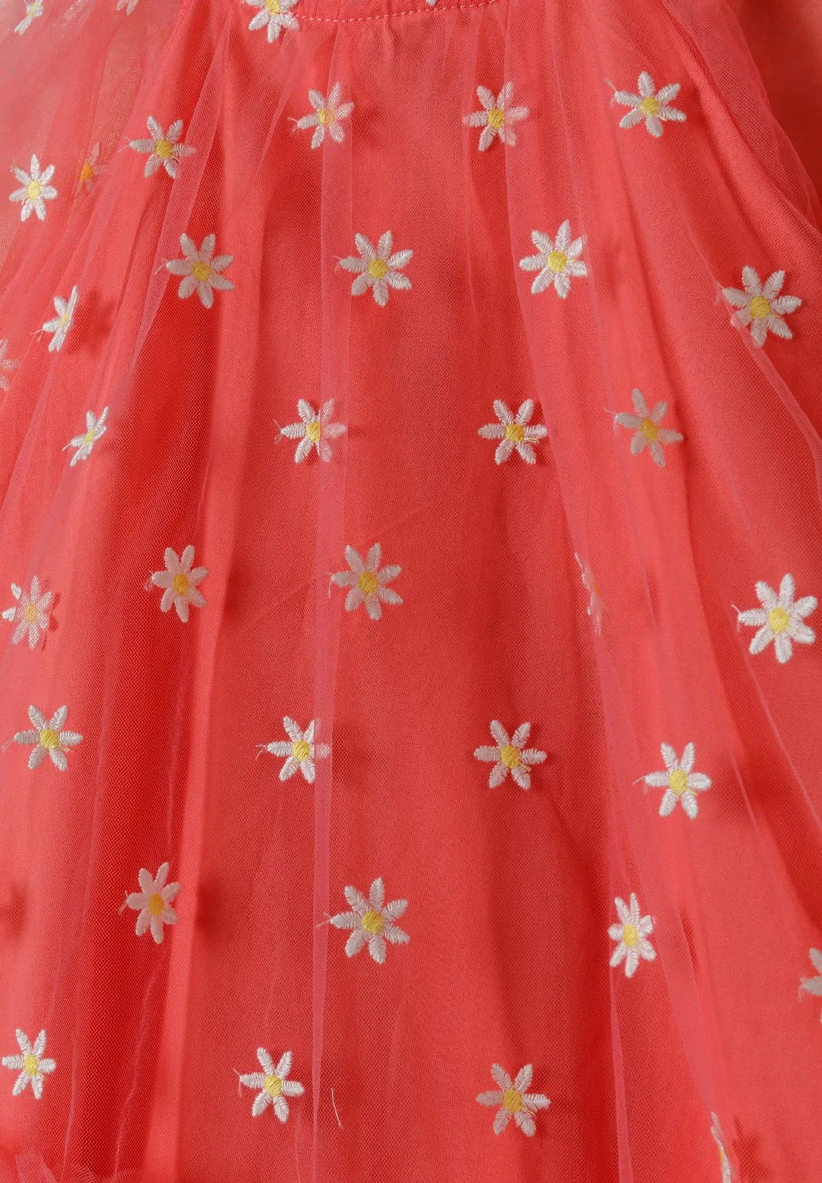 Minoti 401215 tylkjole koral blomsterbroderi