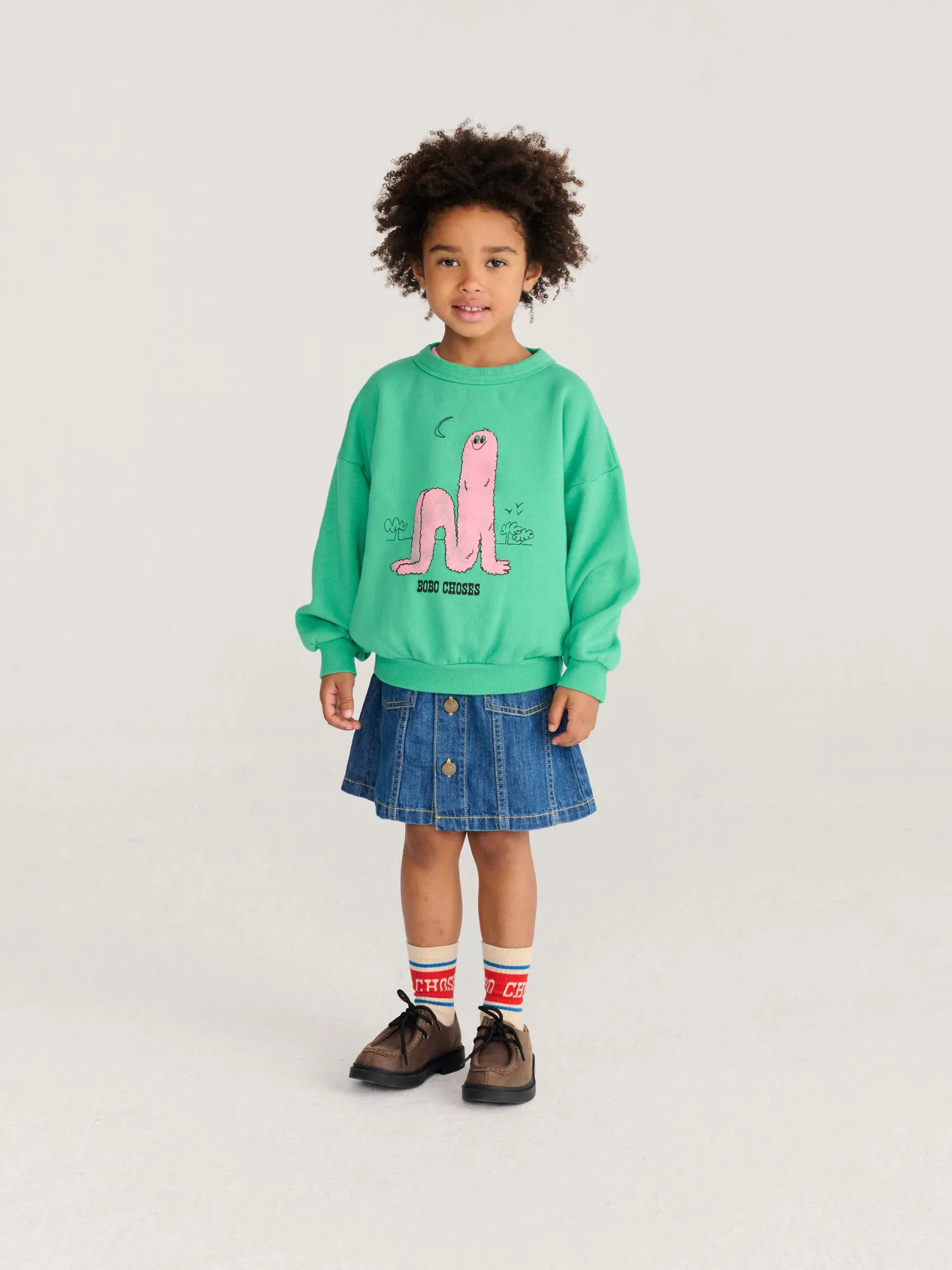 Bobo Choses Long Puff sweatshirt grøn 4-5 år løs