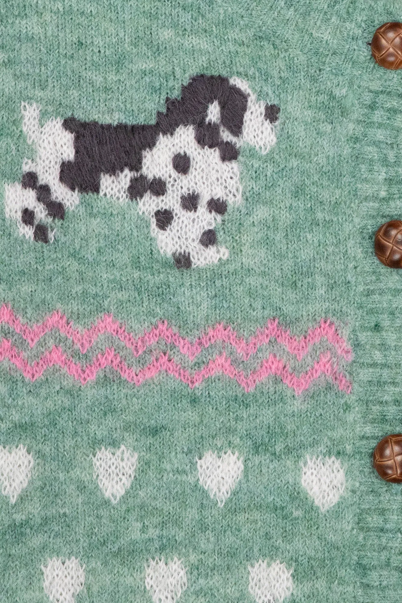 Bonton Paula Kaki cardigan uld jacquard kaki