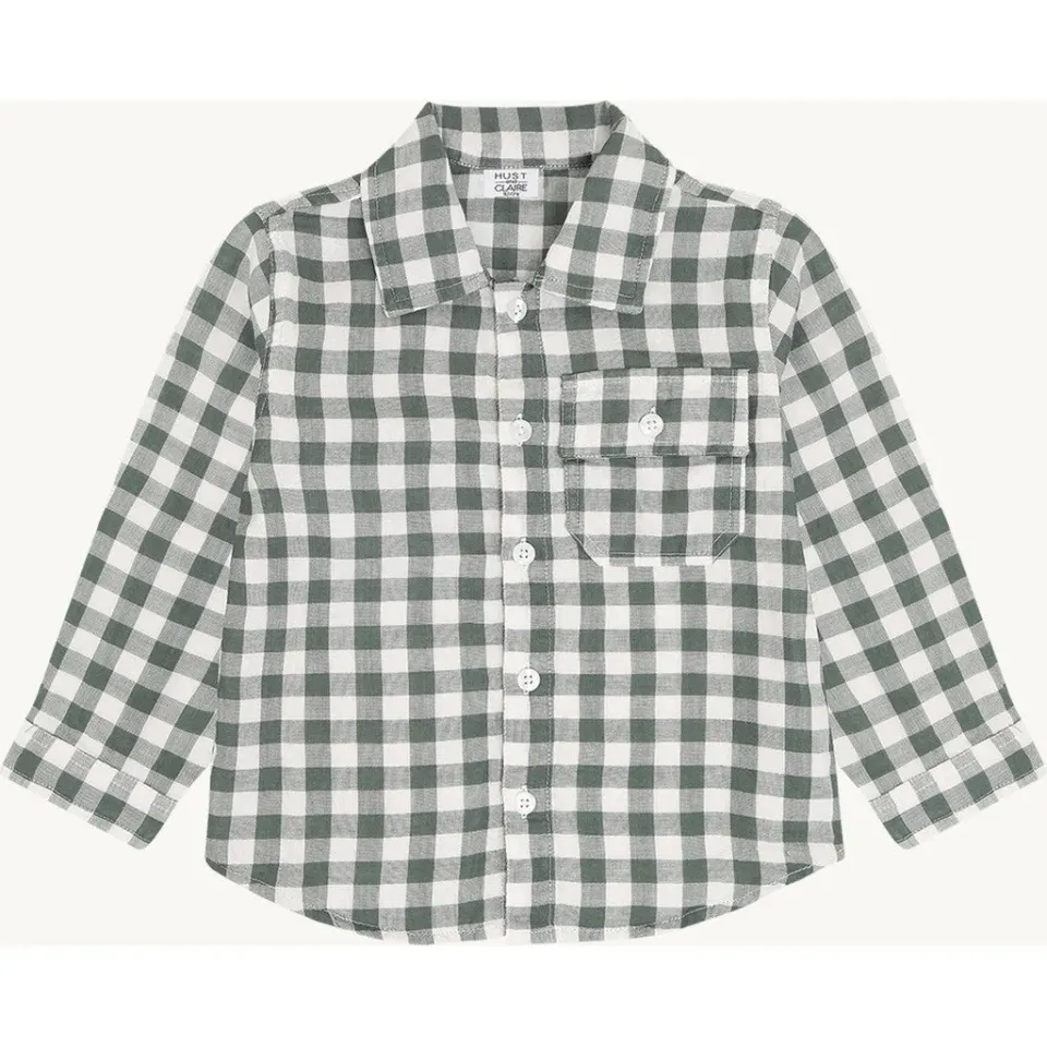 Hust & Claire HCRavn Muslin Check skjorte Balsam Green