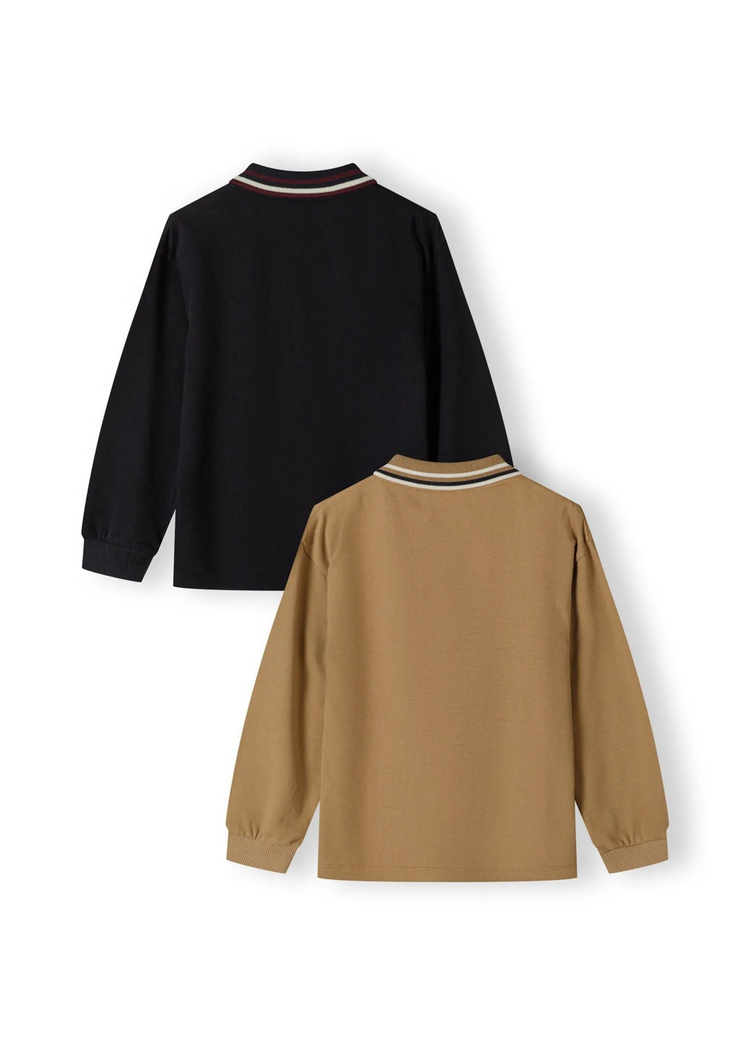 Minoti 44286 polo langærmet 2-pak sand sort