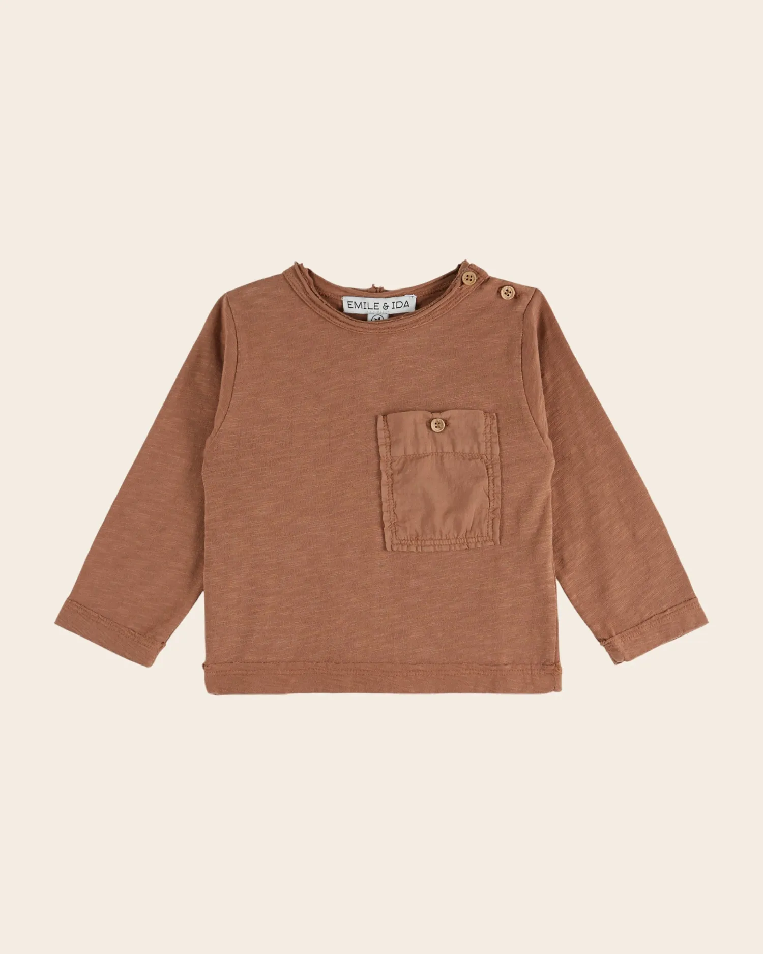 Emile et Ida Poche marron t-shirt brun bomuld