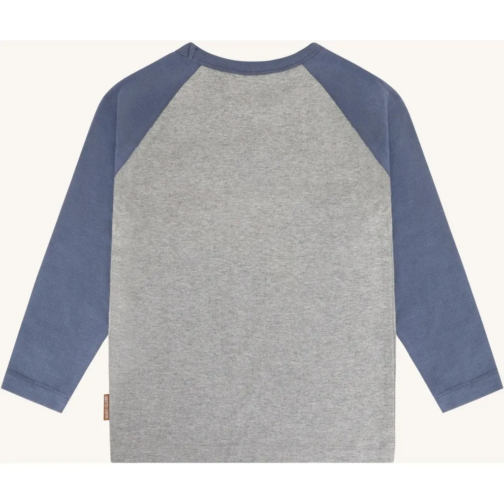 Hust & Claire Anton Wild Life bluse grey melange bomuld
