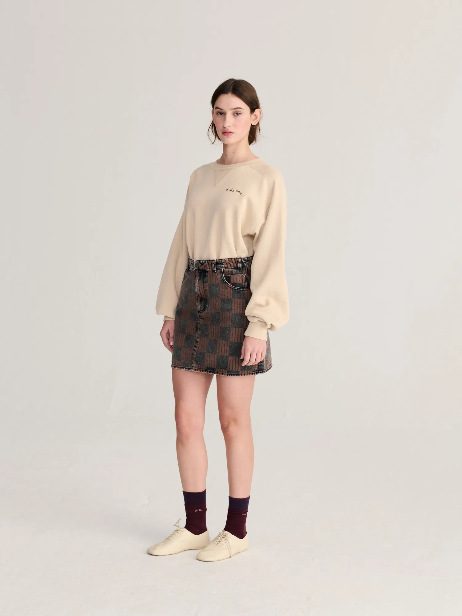 Bobo Choses Hug Me relaxed sweatshirt beige økologisk bomuld