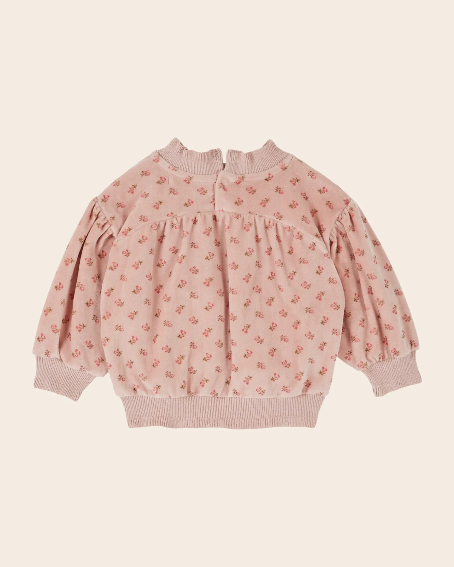 Emile et Ida Velours fleuri sweatshirt rosa