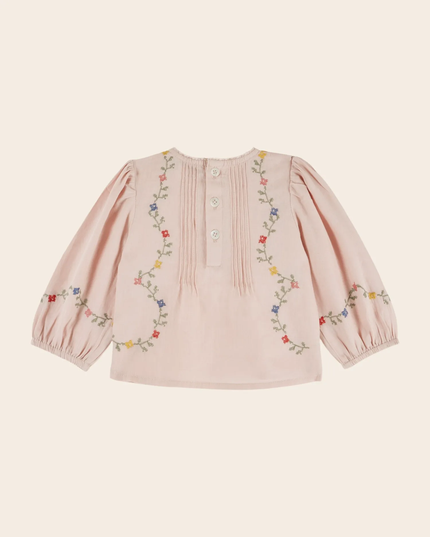 Emile et Ida Guirlande bluse rosa korssting