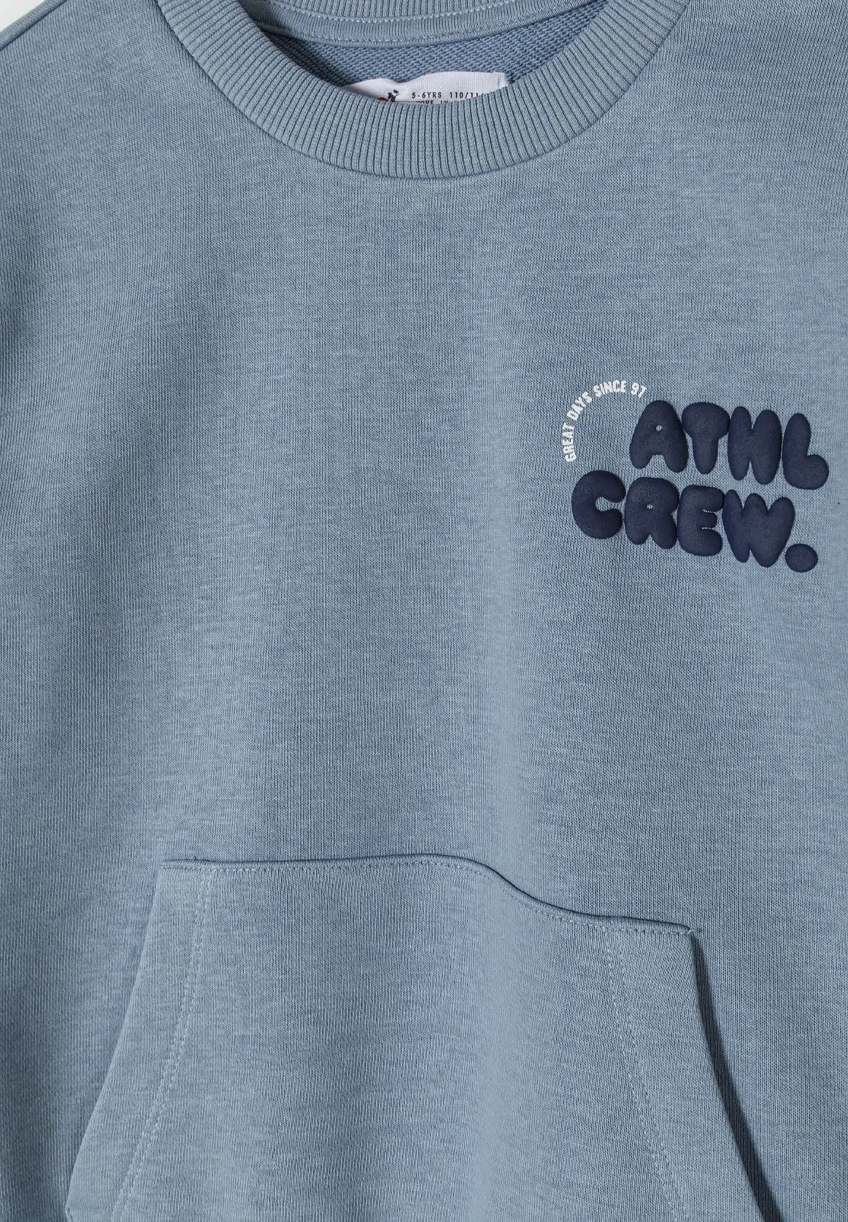 Minoti 42502 sweatshirt støvblå dreng kængurulomme
