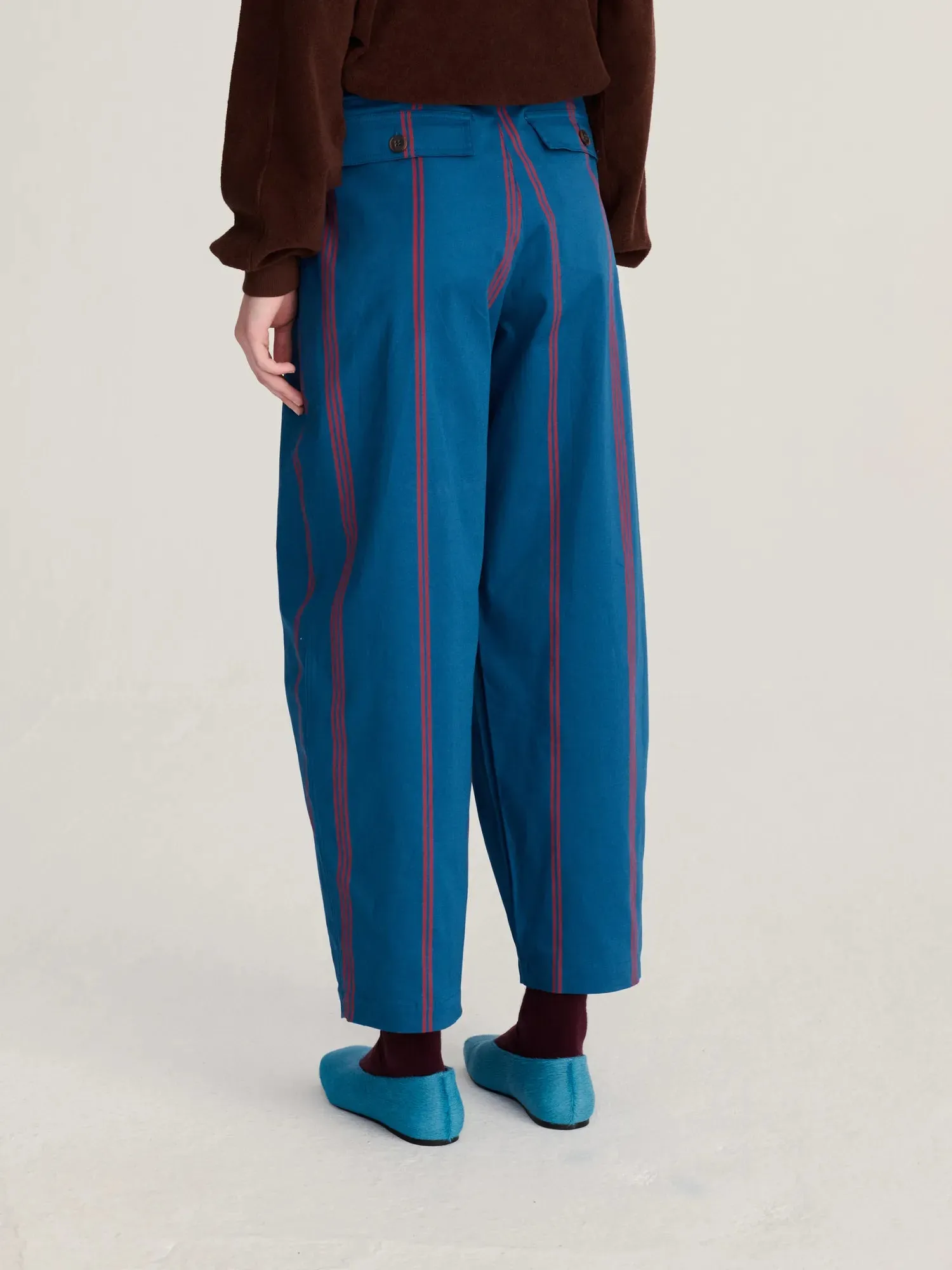 Bobo Choses Triple Stripes barrel bukser S blå