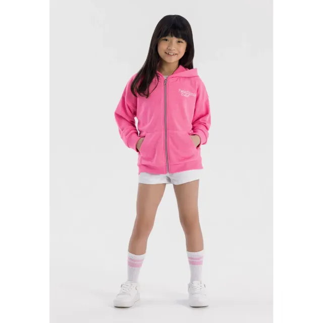 Minoti zip-hoodie rosa oversize bomuld