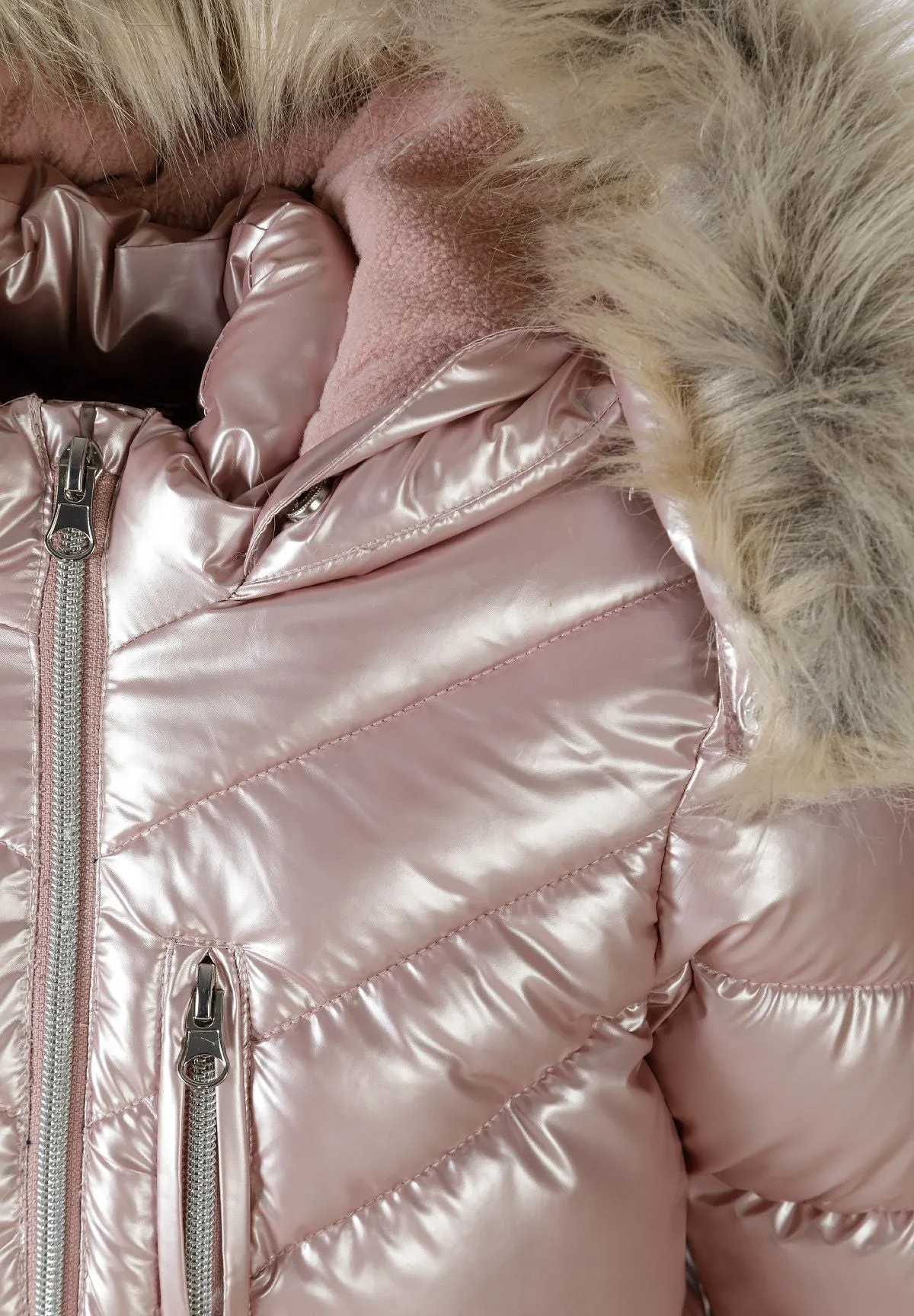 Minoti 45284 vatteret jakke pink glans pige