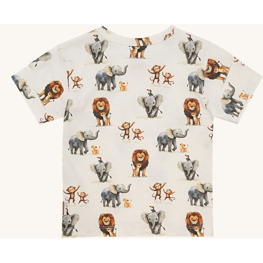Hust & Claire HCAugust Zoo T-shirt Ivory økologisk