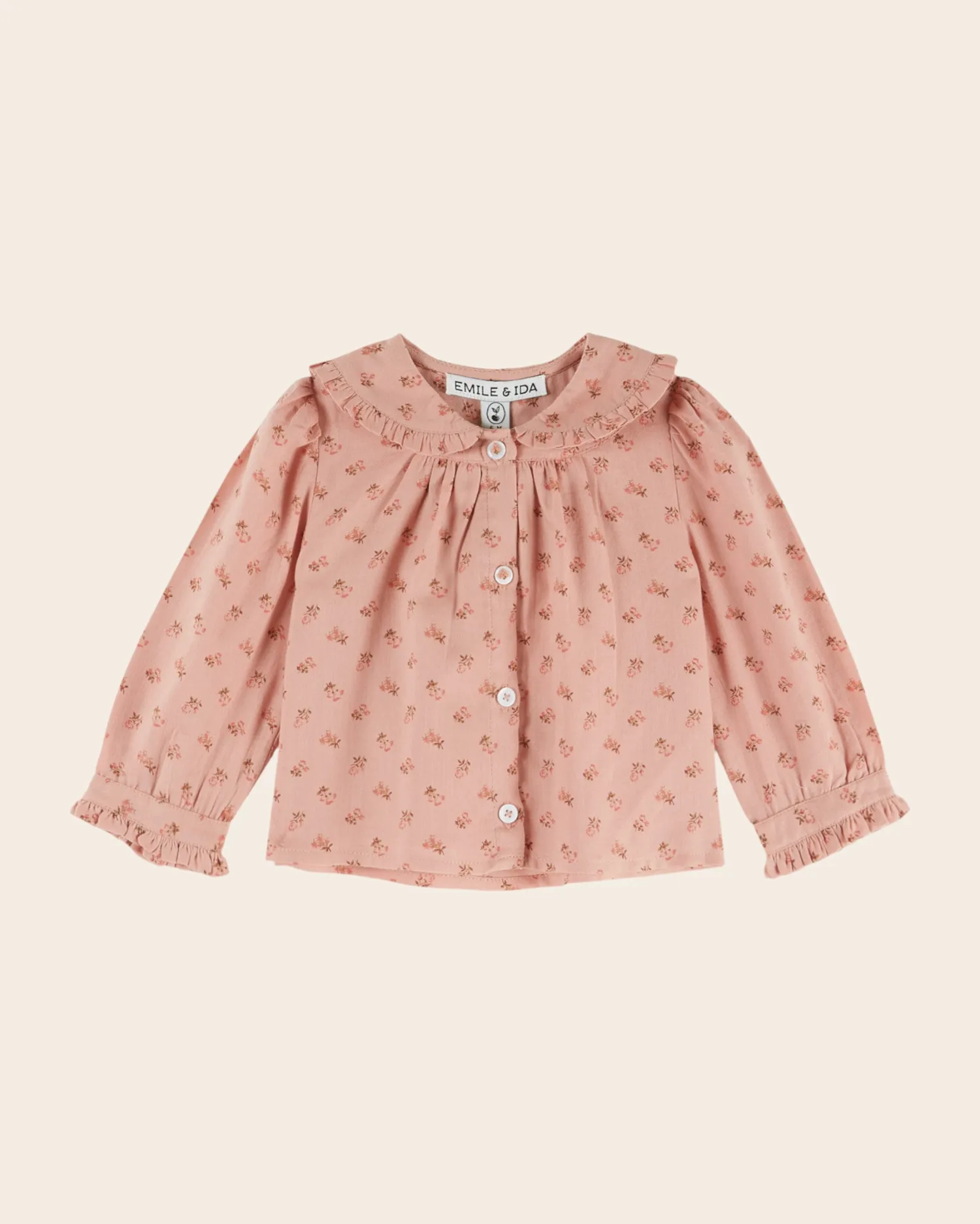 Emile et Ida Fleuri Rose bluse lyserød økologisk