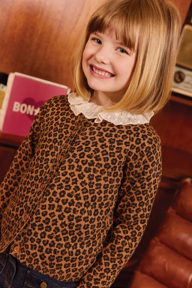 Bonton Lilou Léopard cardigan bomuld