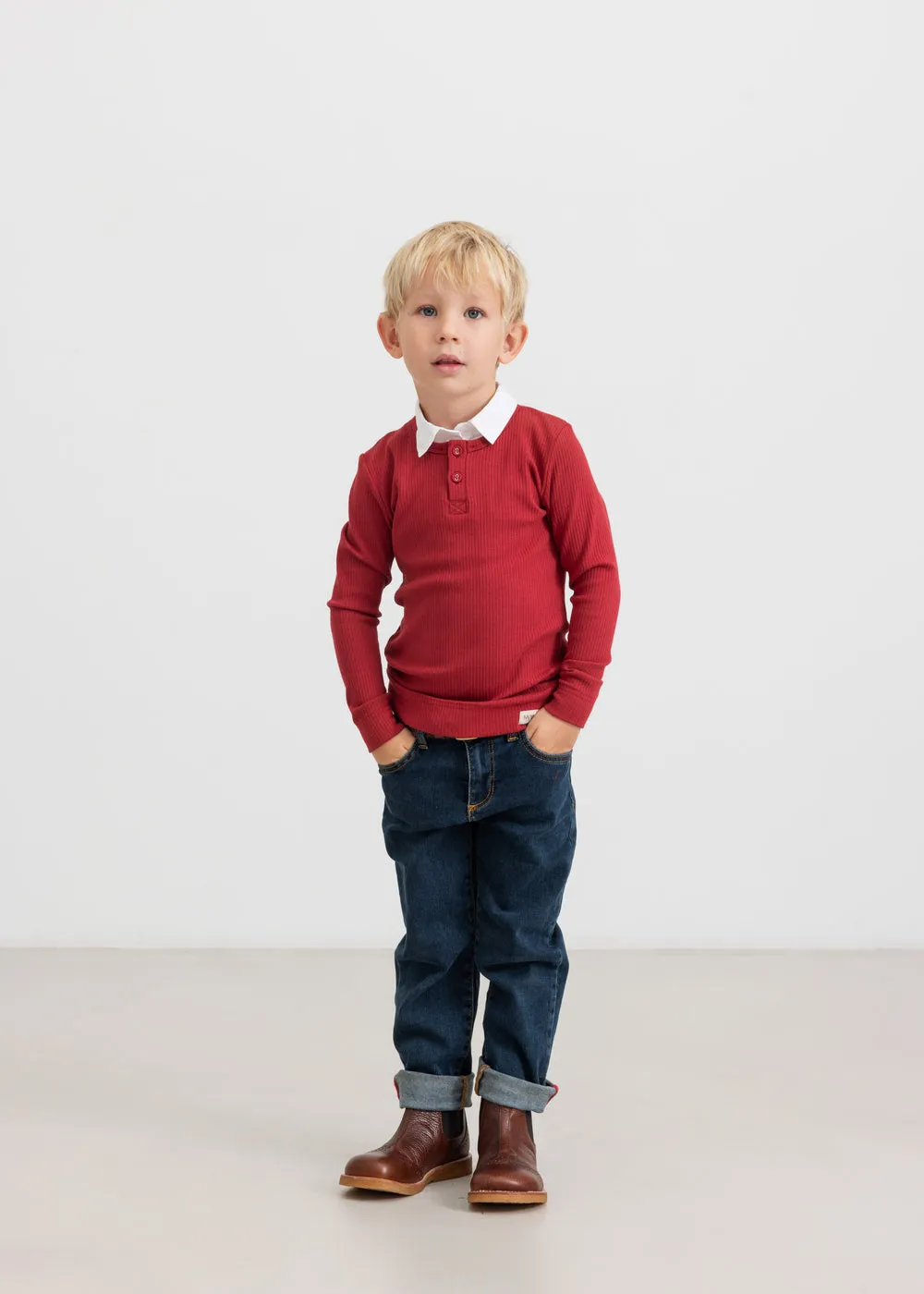 MarMar Tee LS langærmet t-shirt Hibiscus Red modal