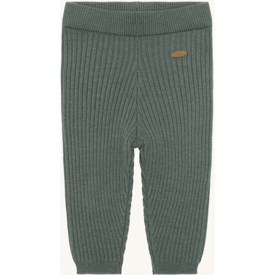 Hust & Claire Lui Wool Rib leggings Balsam Green merino