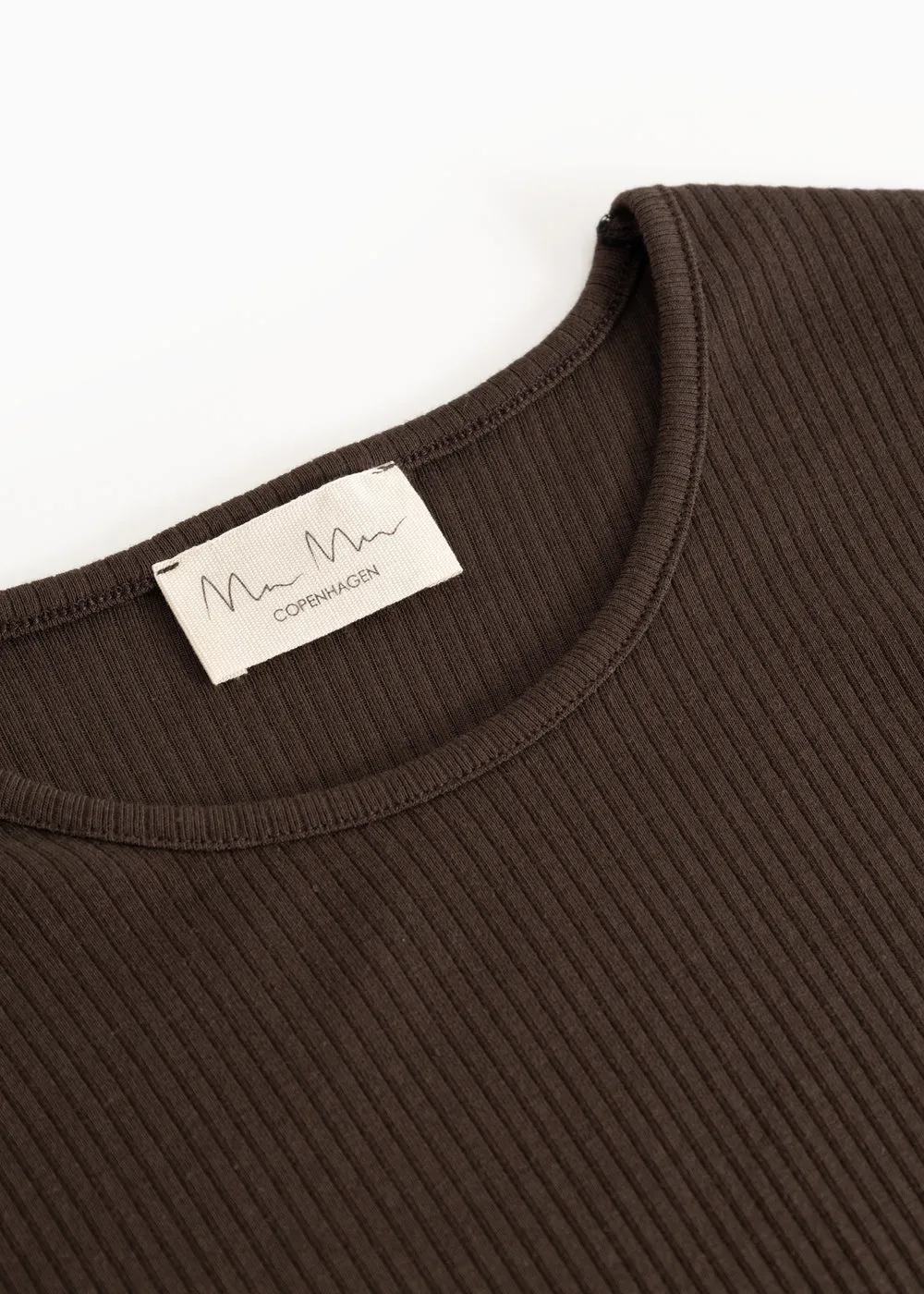 MarMar Tamra W t-shirt Dark Roast ribstrik