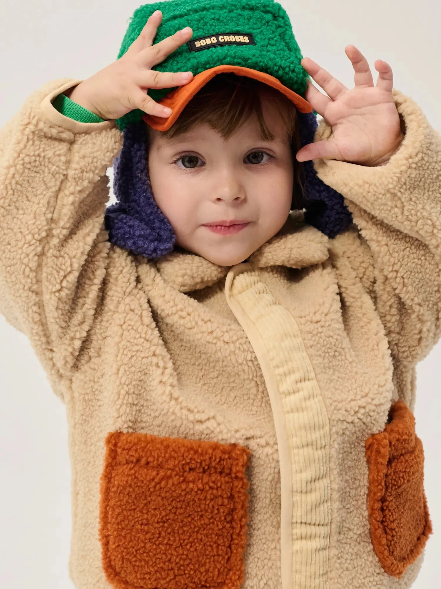 Bobo Choses Color Block Sheepskin Chapka Multifarvet