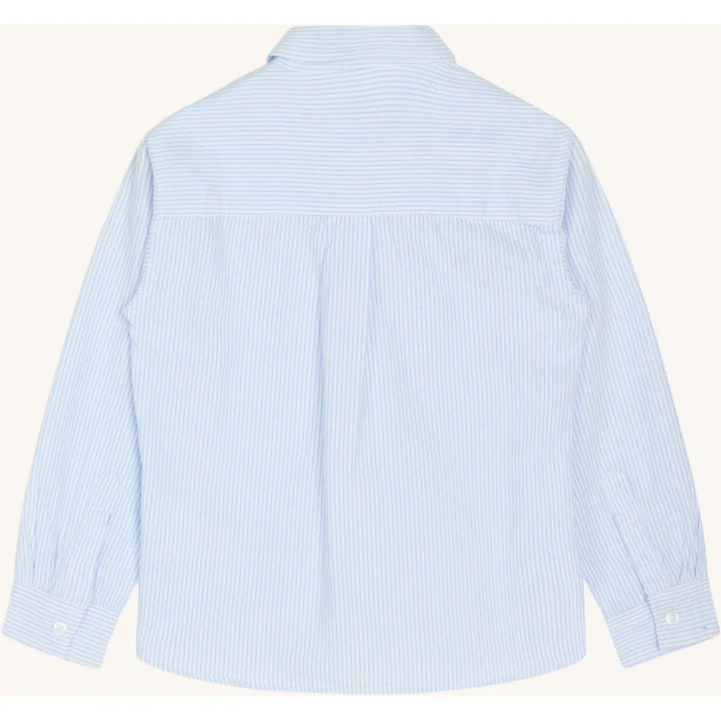 Hust & Claire Ruben Stripe skjorte Light Blue bomuld