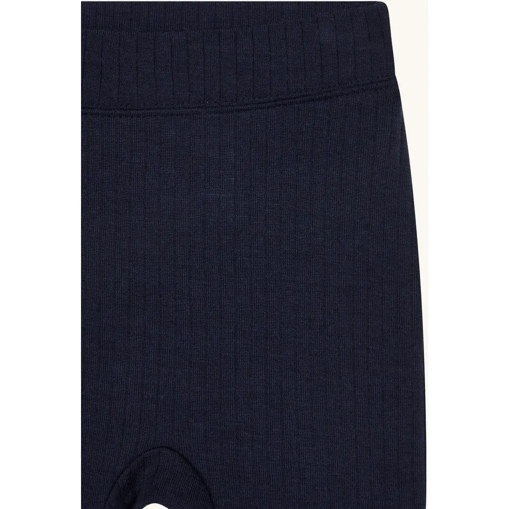 Hust & Claire Gils Pointelle leggings More Navy uld silke