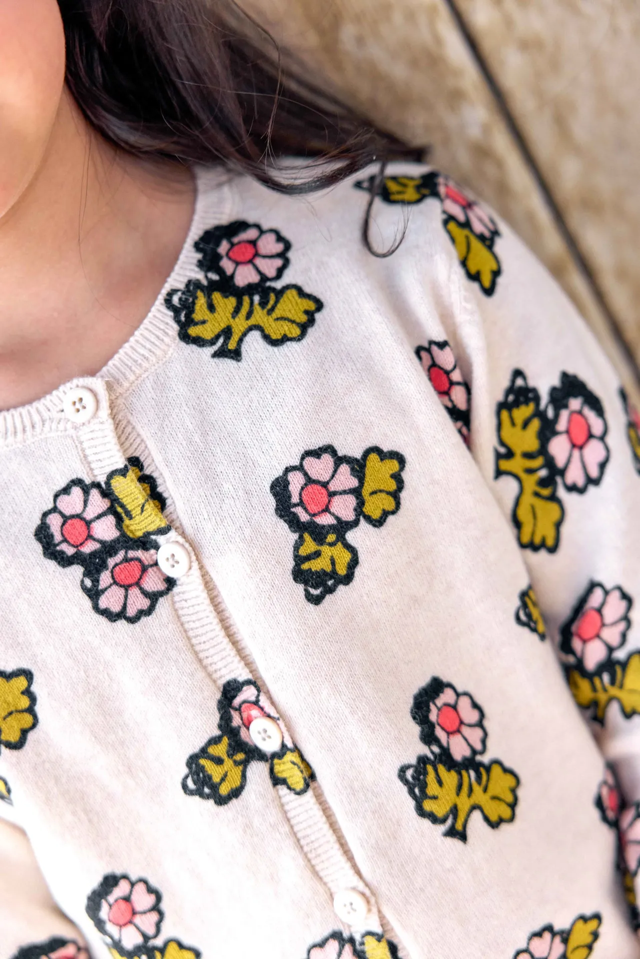 Bonton Lilou Print cardigan Fleur Faroe bomuld