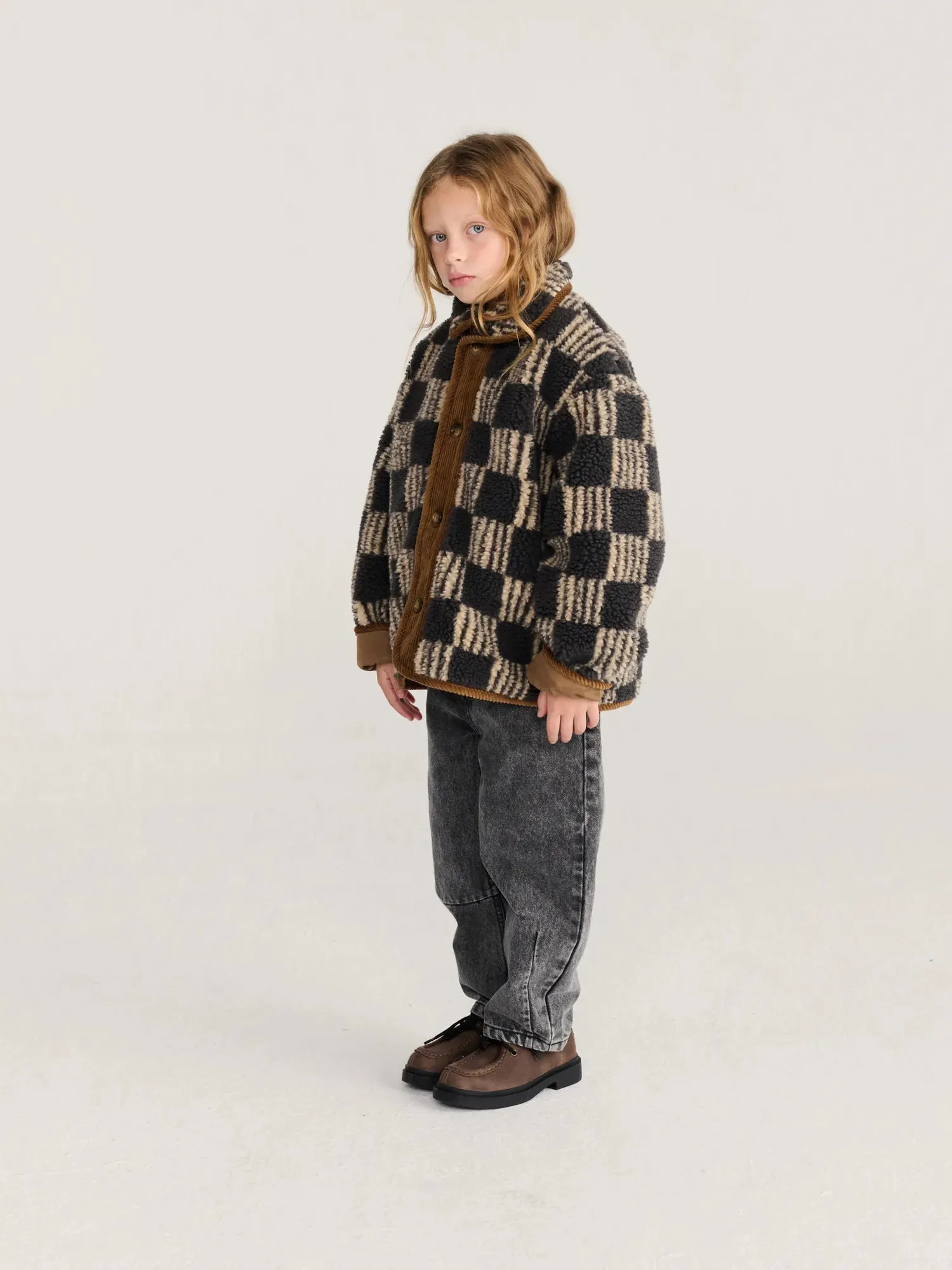 Bobo Choses Almost Moiré sheepskin jakke mørkegrå