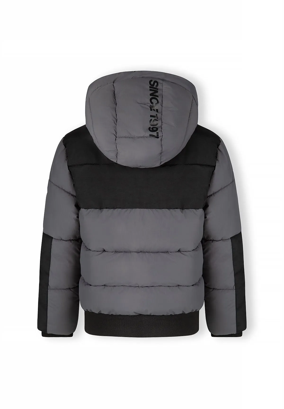 Minoti 45236 dynejakke charcoal med fleece til drenge