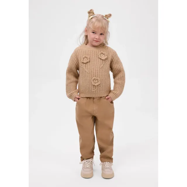 Minoti 45447 paperbag bukser beige bomuld