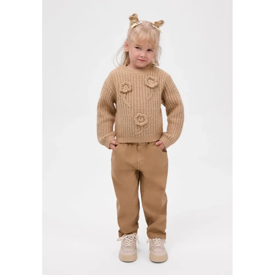 Minoti 45447 paperbag bukser beige bomuld