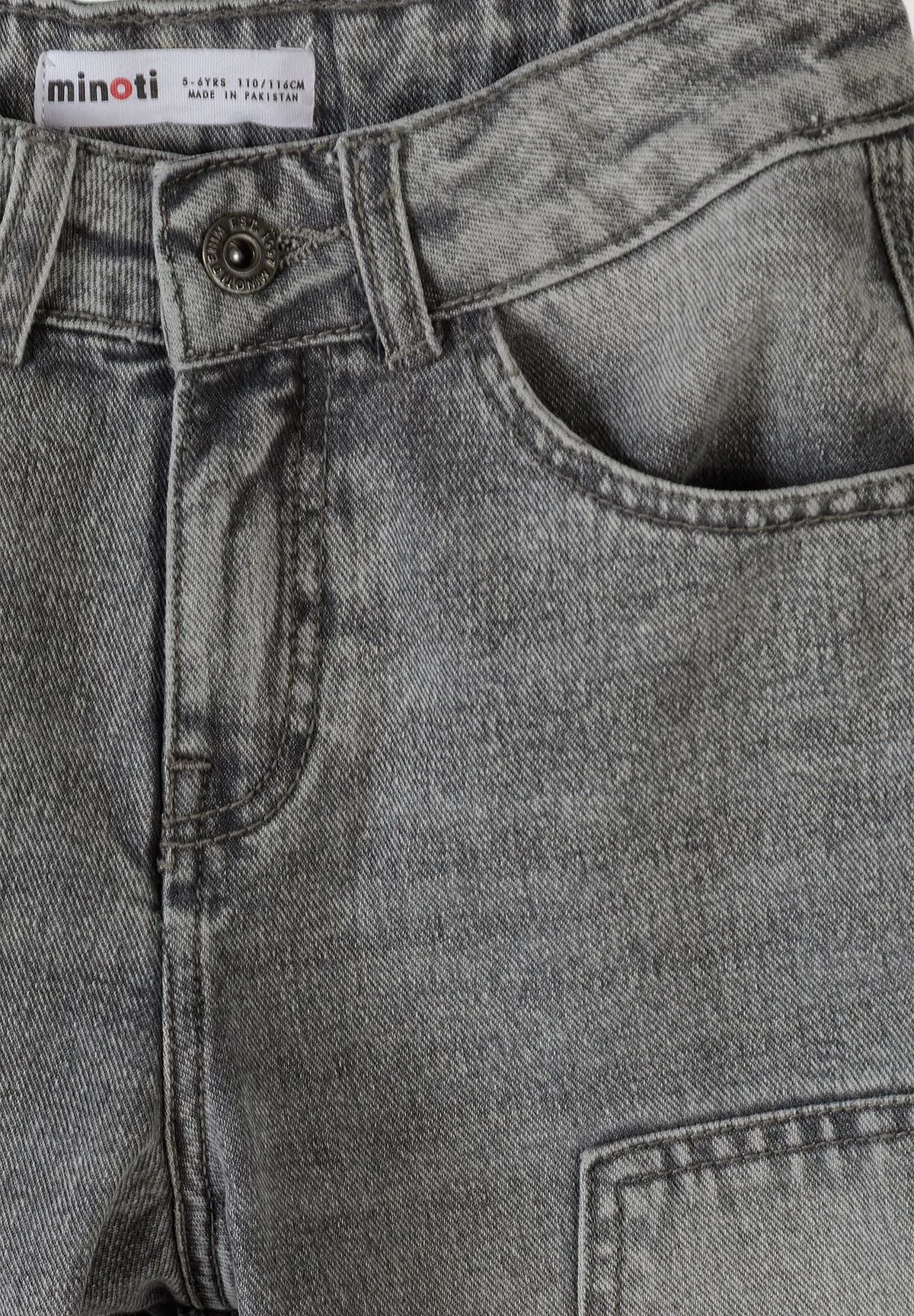 Minoti carpenter jeans grå til drenge løs pasform