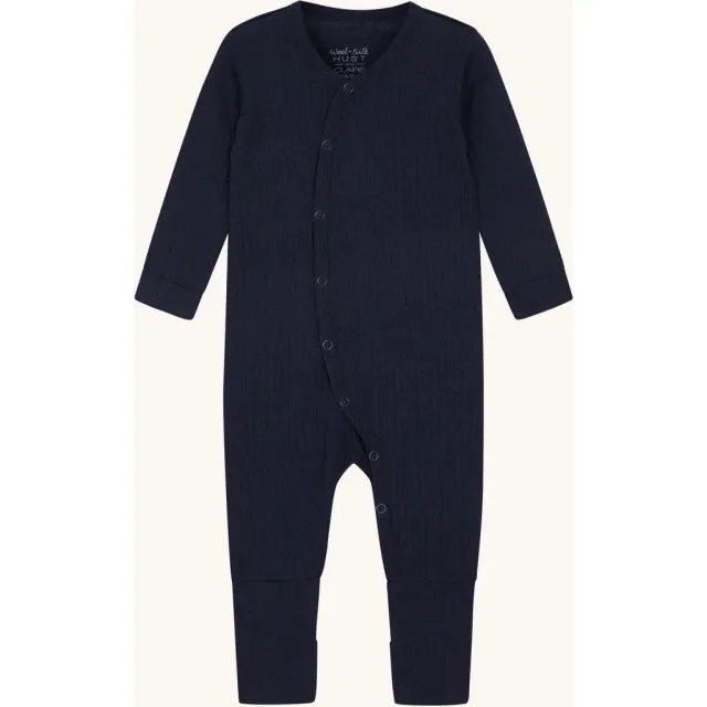 Hust & Claire Mili Pointelle sparkedragt More Navy uld silke