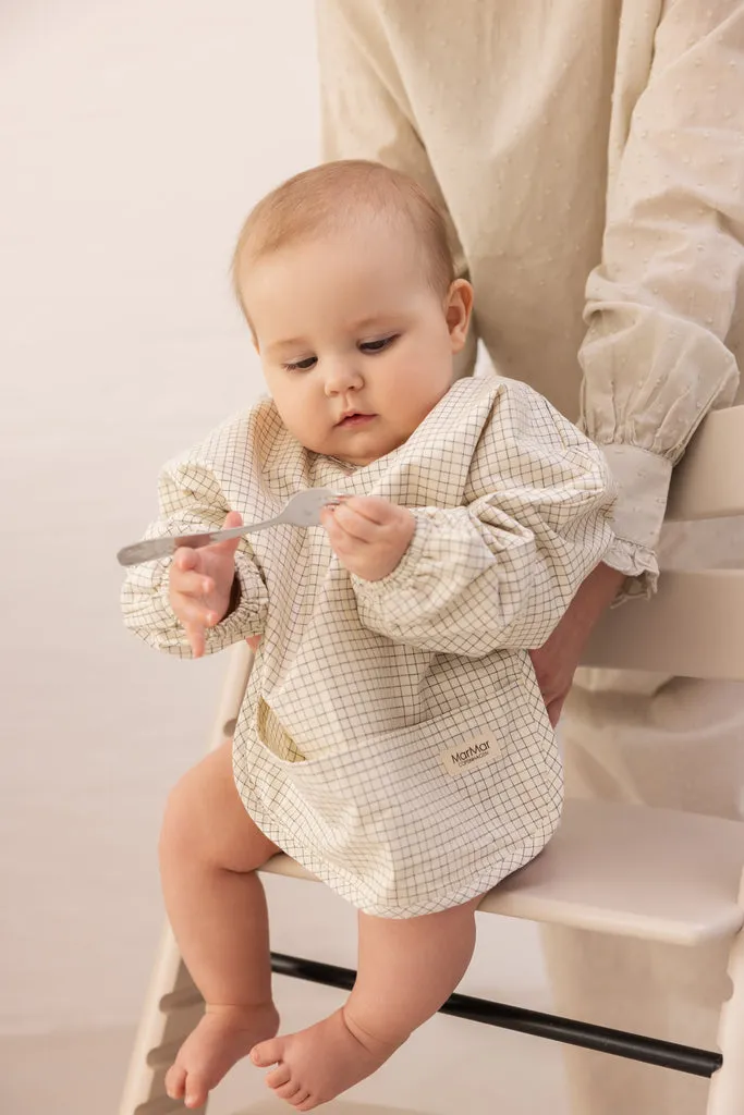 MarMar Copenhagen Apron LS spiseforklæde Deep Lake Check