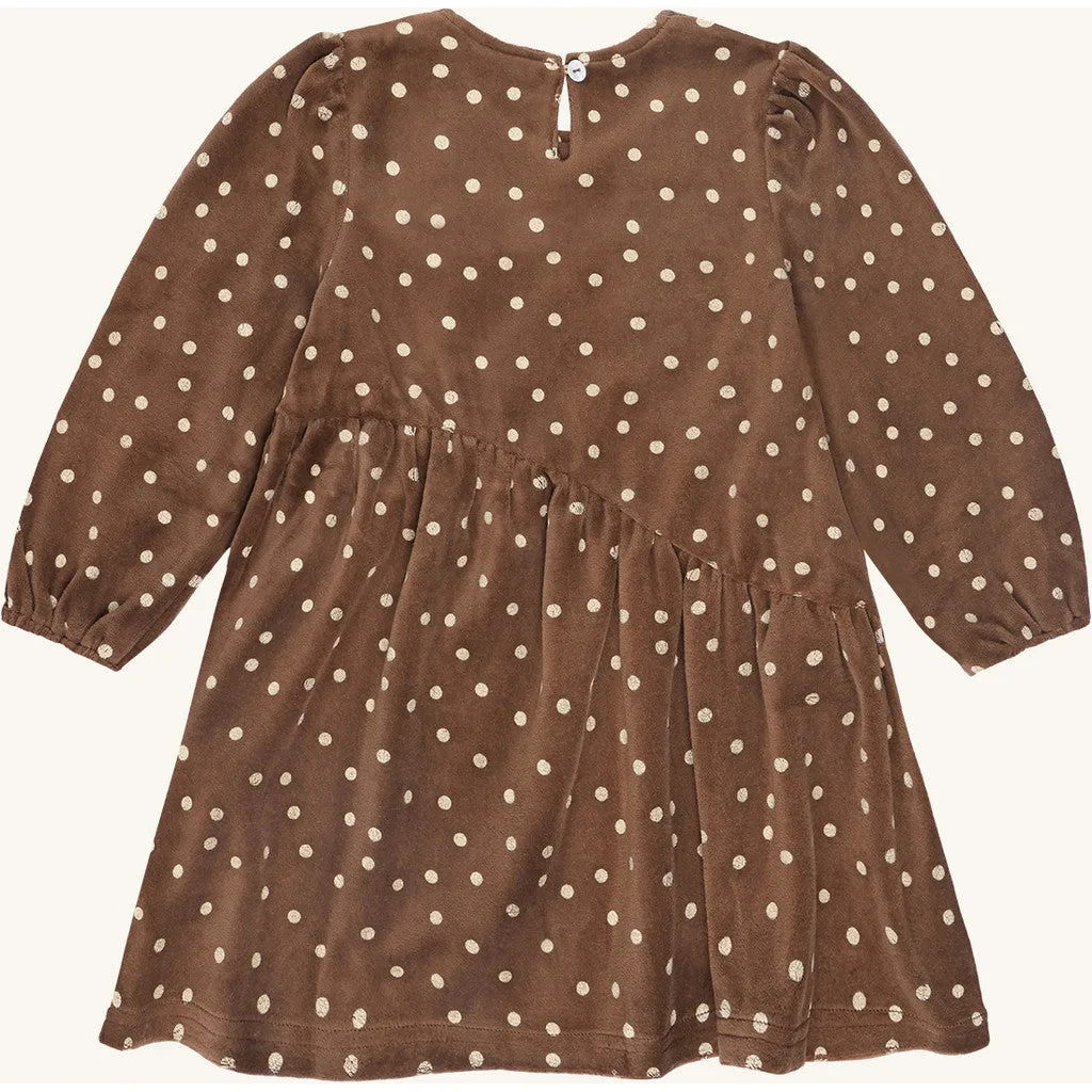 Hust & Claire Donna Dot kjole soil hjerteprint bomuld